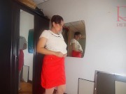 Regina Noir, Mirror, lipstick, makeup, stockings, heels, masturbation. FULL 12/16