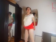 Regina Noir, Mirror, lipstick, makeup, stockings, heels, masturbation. FULL 13/16