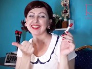 Red lipstick kissing teasing by Regina Noir. 10/16