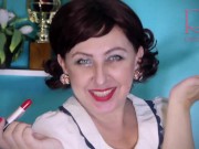 Red lipstick kissing teasing by Regina Noir. 12/16