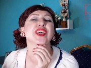 Red lipstick kissing teasing by Regina Noir. 10/16