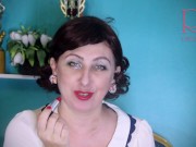 Red lipstick kissing teasing by Regina Noir. 13/16