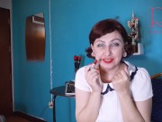 Red lipstick kissing teasing by Regina Noir. 16/16