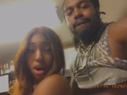 My best friend left us in her kitchen while at the store we made a creampie lol petite ebony doll