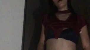 My cousin's bitch sends me a video dancing and showing her vagina