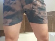 Pissing through cum filled boxer's 1/16