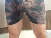 Pissing through cum filled boxer's 13/16