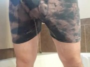 Pissing through cum filled boxer's 14/16