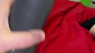 Trying my new sex toy on my hard cock 