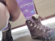 Wetting My Panties in the Outhouse 8/16