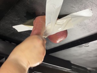 Milking Table 4K *Duct taped his balls and he cums in my mouth*