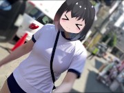 【Ｉカップ変態巨乳女子大生とうふ】ノーブラランニング巨乳体操着とブルマでおもちゃ装着💖して原宿の人混みを疾走してみたら、人が多すぎてまさかの結末に… 10/16