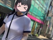 【Ｉカップ変態巨乳女子大生とうふ】ノーブラランニング巨乳体操着とブルマでおもちゃ装着💖して原宿の人混みを疾走してみたら、人が多すぎてまさかの結末に… 14/16