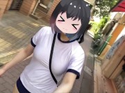 【Ｉカップ変態巨乳女子大生とうふ】ノーブラランニング巨乳体操着とブルマでおもちゃ装着💖して原宿の人混みを疾走してみたら、人が多すぎてまさかの結末に… 8/16