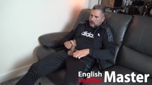 Dilf jerks uncut cock and cums while wearing trackies PREVIEW