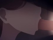 women in Christmas present gives blowjob