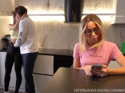 Stepmom Drinking Tea While We Having Passionate Sex Behind Her. 4K 2/16