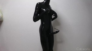 Condom Catsuit Handjob