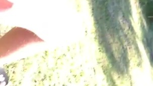 Jerk off and cum in the garden