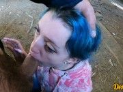 cute schoolgirl after school has sex in an abandoned building and gets a cum on face 1/16