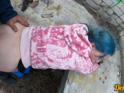 cute schoolgirl after school has sex in an abandoned building and gets a cum on face 10/16