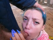 cute schoolgirl after school has sex in an abandoned building and gets a cum on face 3/16