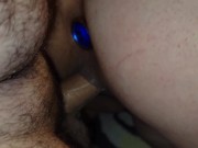Sexy pregnant BBW wife creampied by hubby's friend with butt plug in 13/16