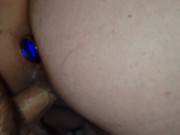 Sexy pregnant BBW wife creampied by hubby's friend with butt plug in 6/16