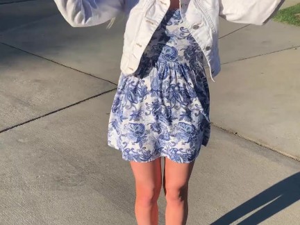 Hot Teen Babe NIKOLE NASH Squirts during Public Art Session
