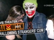 Cristina Almeida swallows stranger’s cum in the movie theater. Halloween 2021 | Subtitles in English 16/16