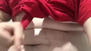 Pig masturbates in bathroom