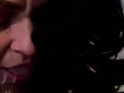 CHLOE BLACC sucking spit off huge BBC spitting it back on the tip then deep throat’s all of him!! 6/16