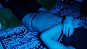 Femboy's nipple massage and orgasm
