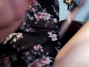 Watching porn and smoking in classy lace dres 13/16