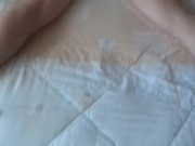 I make our neighbor enjoy my wife's hairy pussy while she rests on her bed