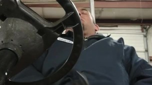 ALONE AT WORK - SO I JERKED OFF IN A GLOVE 