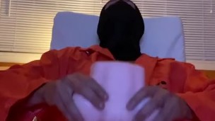 Convict escapes from prison to fuck a fleshlight fake pussy and cum like an animal with moans