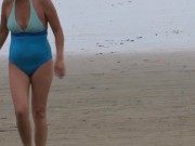 Latina mom shows off, masturbates and fucks on the beach 4/16