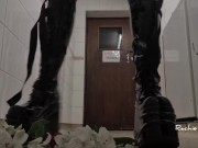 Flowers get crushed by my big latex platform boots  11/16