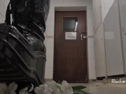 Flowers get crushed by my big latex platform boots  12/16