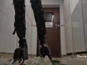 Flowers get crushed by my big latex platform boots  14/16