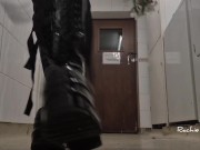 Flowers get crushed by my big latex platform boots  5/16