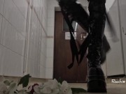 Flowers get crushed by my big latex platform boots  9/16