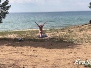 She practiced naked yoga in nature, for which she was fucked 3/16