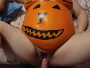 Sexy pregnant pumpkin squirting on big cock 4/16