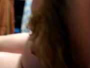 Sexy naked Milf smoking while giving amazing sloppy blowjob to sexy stud part 1