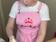 SugarNadya is waxing her client's penis, would you like to be waxed? 9/16