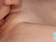 Licked sweet, wet pussy to orgasm close up 10/16