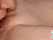 Licked sweet, wet pussy to orgasm close up 12/16