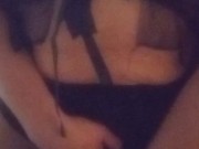 Horny milf rubs titties wearing lingerie  13/16